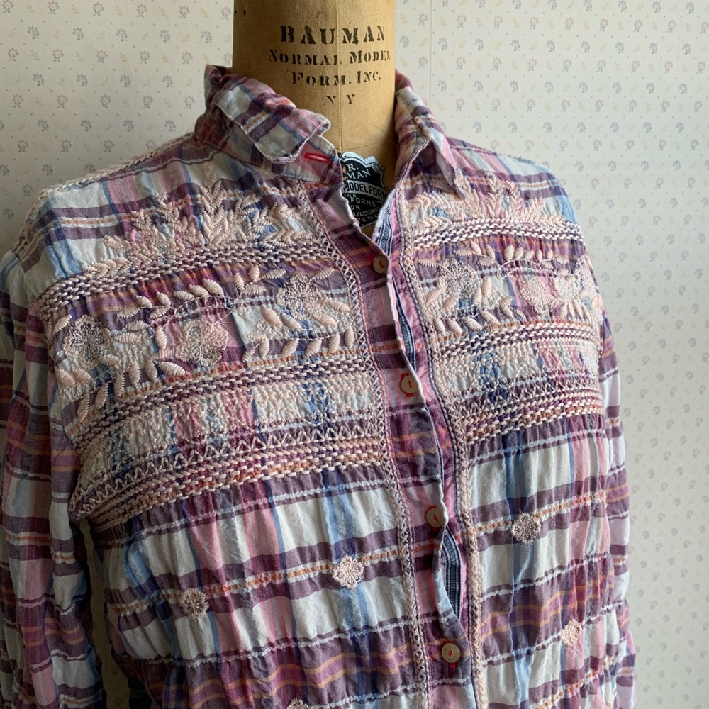 Johnny Was 3j Workshop Brandy Button Down Embroid… - image 2